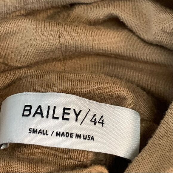 Bailey/44 Mia Dress in Camel with Striped Textured Black Leatherette Hem Small - Picture 4 of 10